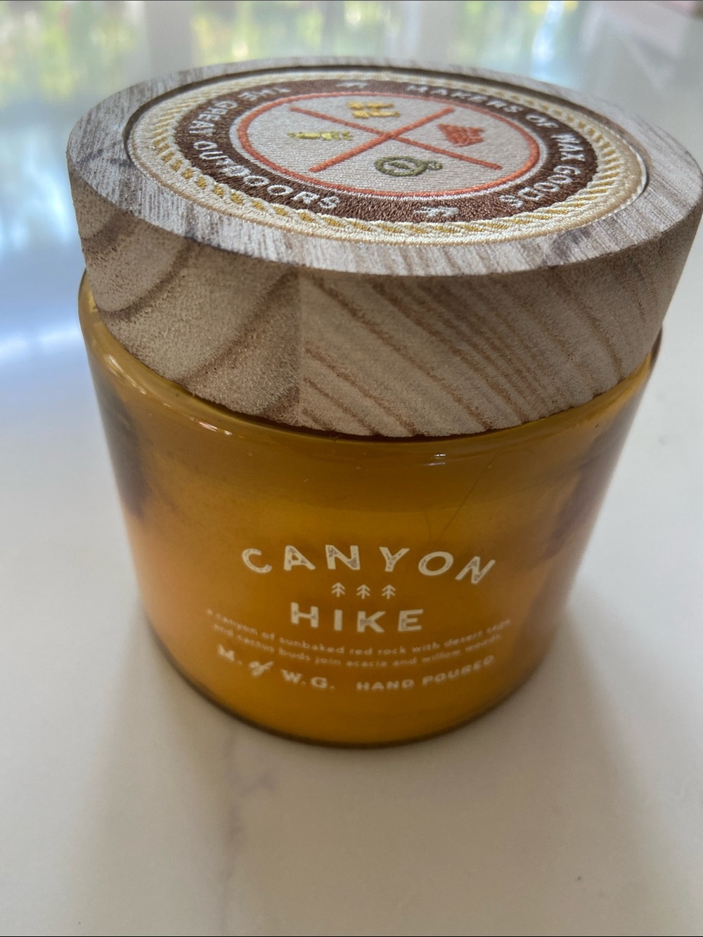Canyon Hike Scented Candle - Amber Glass with Wood Lid